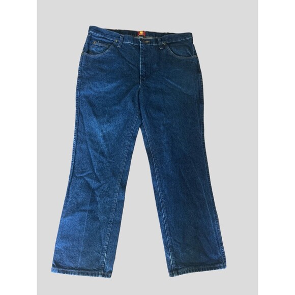 Wrangler Jeans Men’s 38x30 36MWZ Cowboy Cut Slim Fit Dark Wash Denim Pants - Picture 1 of 5